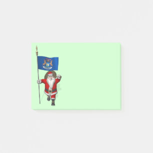 Santa Claus With Ensign Of Michigan Post-it Notes