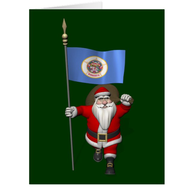 Santa Claus With Ensign Of Minnesota (Front)