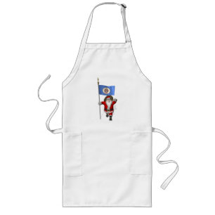 Santa Claus With Ensign Of Minnesota Long Apron