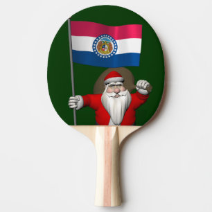 Santa Claus With Ensign Of Missouri Ping Pong Paddle