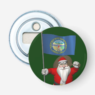 Santa Claus With Ensign Of Nebraska Bottle Opener