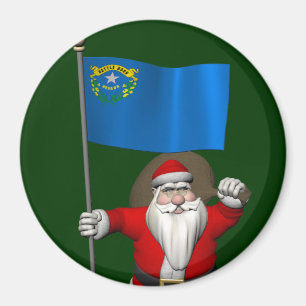 Santa Claus With Ensign Of Nevada Magnet