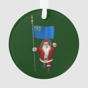 Santa Claus With Ensign Of Nevada Ornament