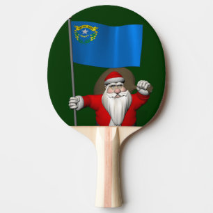 Santa Claus With Ensign Of Nevada Ping Pong Paddle