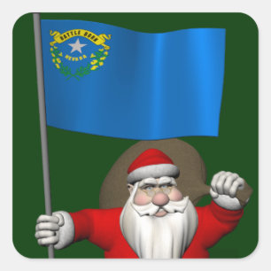 Santa Claus With Ensign Of Nevada Sticker