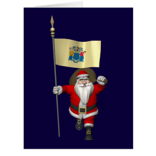 Santa Claus With Ensign Of New Jersey