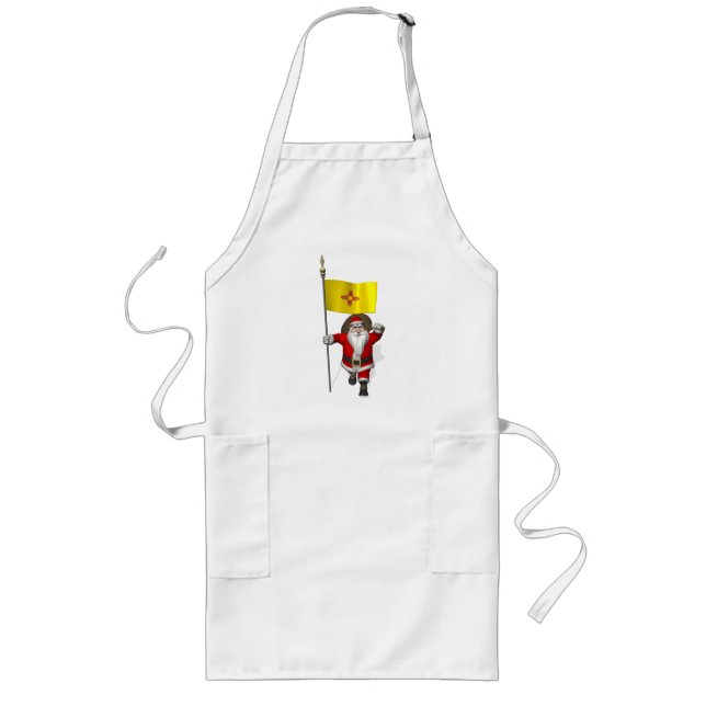 Santa Claus With Ensign Of New Mexico Long Apron (Front)