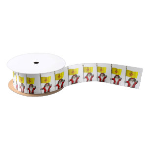 Santa Claus With Ensign Of New Mexico Satin Ribbon