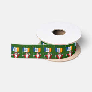 Santa Claus With Ensign Of New York City NY Satin Ribbon