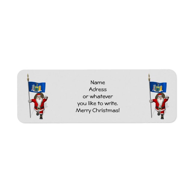 Santa Claus With Ensign Of New York US State (Front)