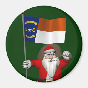 Santa Claus With Ensign Of North Carolina Magnet