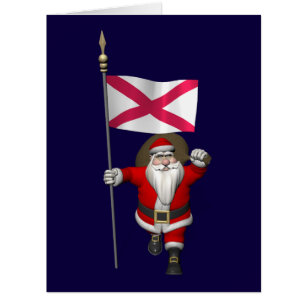Santa Claus With Ensign Of Northern Ireland