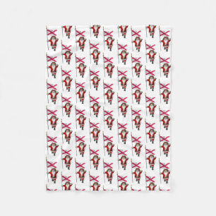 Santa Claus With Ensign Of Northern Ireland Fleece Blanket