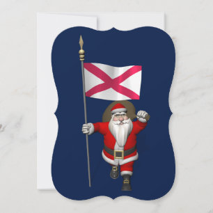 Santa Claus With Ensign Of Northern Ireland Holiday Card