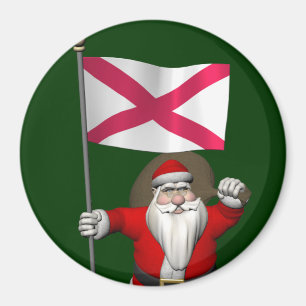 Santa Claus With Ensign Of Northern Ireland Magnet