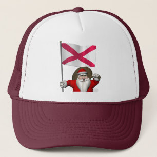 Santa Claus With Ensign Of Northern Ireland Trucker Hat