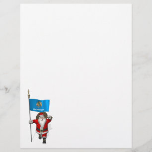 Santa Claus With Ensign Of Oklahoma