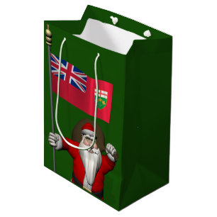 Santa Claus With Ensign Of Ontario Medium Gift Bag