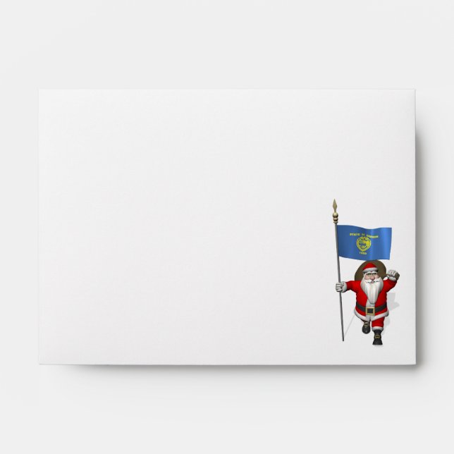 Santa Claus With Ensign Of Oregon Envelopes (Front)