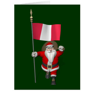 Santa Claus With Ensign Of Peru