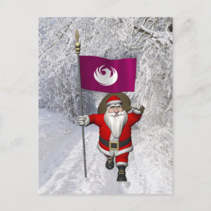 Santa Claus With Ensign Of Phoenix Holiday Postcard