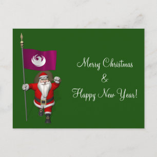 Santa Claus With Ensign Of Phoenix Holiday Postcard