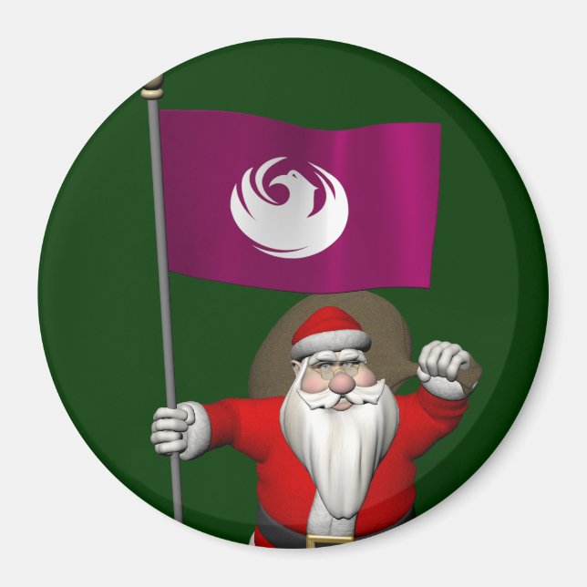 Santa Claus With Ensign Of Phoenix Magnet (Front)
