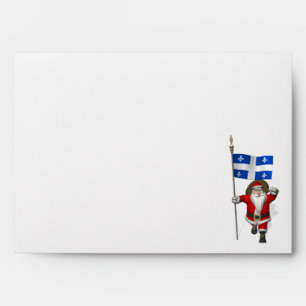Santa Claus With Ensign Of Québec CDN Envelope