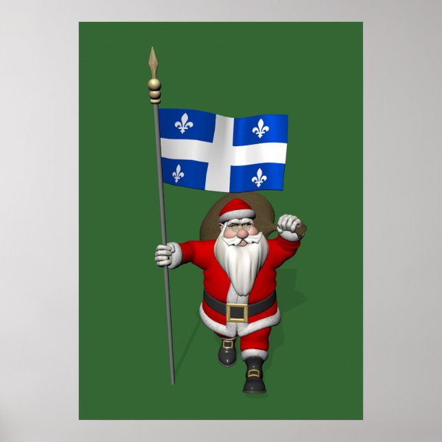 Santa Claus With Ensign Of Québec CDN Poster (Front)
