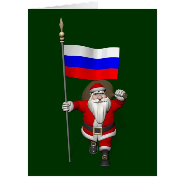 Santa Claus With Ensign Of Russia (Front)