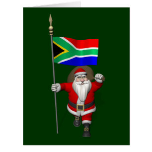 Santa Claus With Ensign Of South Africa