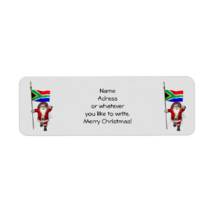 Santa Claus With Ensign Of South Africa