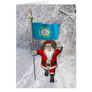 Santa Claus With Ensign Of South Dakota