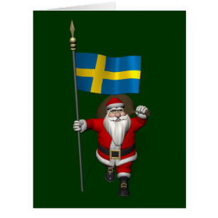 Santa Claus With Ensign Of Sweden