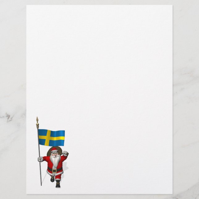 Santa Claus With Ensign Of Sweden (Front)