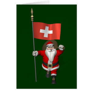 Santa Claus With Ensign Of Switzerland