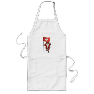 Santa Claus With Ensign Of Switzerland Long Apron