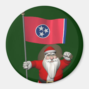 Santa Claus With Ensign Of Tennessee Magnet