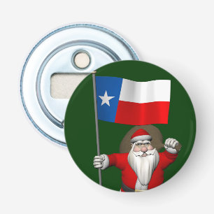 Santa Claus With Ensign Of Texas Bottle Opener