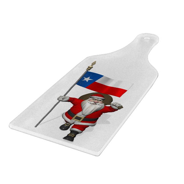 Santa Claus With Ensign Of Texas Cutting Board (Corner)