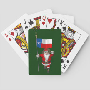 Santa Claus With Ensign Of Texas Playing Cards