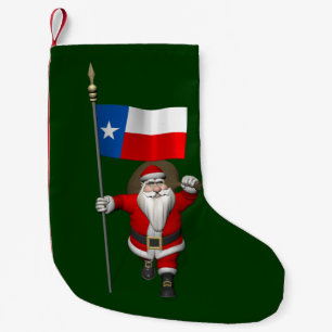 Santa Claus With Ensign Of Texas Small Christmas Stocking