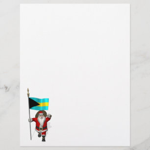 Santa Claus With Ensign Of The Bahamas