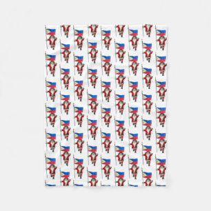 Santa Claus With Ensign Of The Philippines Fleece Blanket
