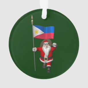 Santa Claus With Ensign Of The Philippines Ornament