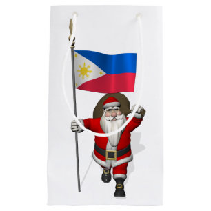 Santa Claus With Ensign Of The Philippines Small Gift Bag