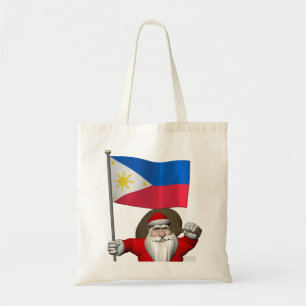 Santa Claus With Ensign Of The Philippines Tote Bag