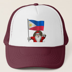 Santa Claus With Ensign Of The Philippines Trucker Hat