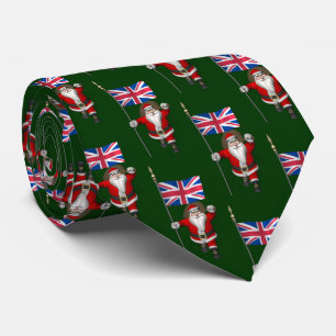 Santa Claus With Ensign Of The UK Tie