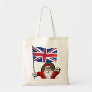 Santa Claus With Ensign Of The UK Tote Bag